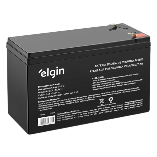 Bateria Selada 12V 7Ah (VRLA) para No-break, Alarme e Cerca